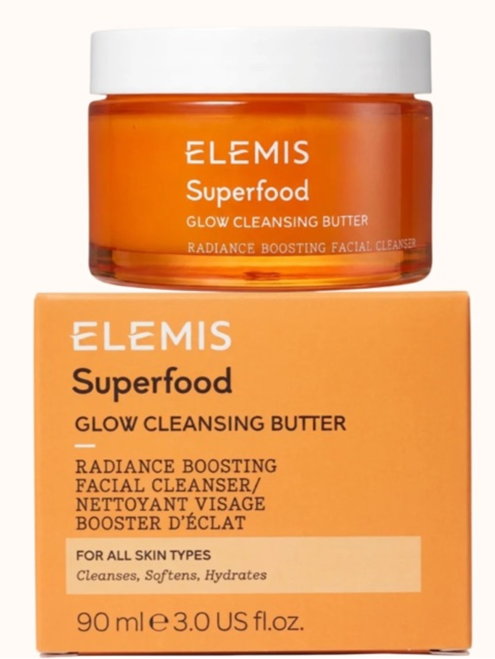 NIB Elemis Superfood Glow Cleansing Butter 3 oz Makeup Remover Face Cleanser
